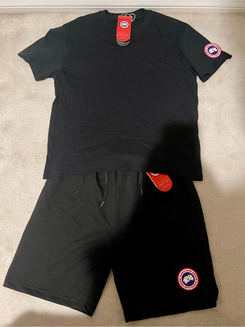 Canada Goose Black Athletic Logo Shorts